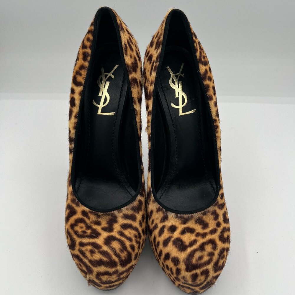 YSL Leopard Pony Hair Tribtoo Platform Pumps – Size 37.5 (US 7.5)